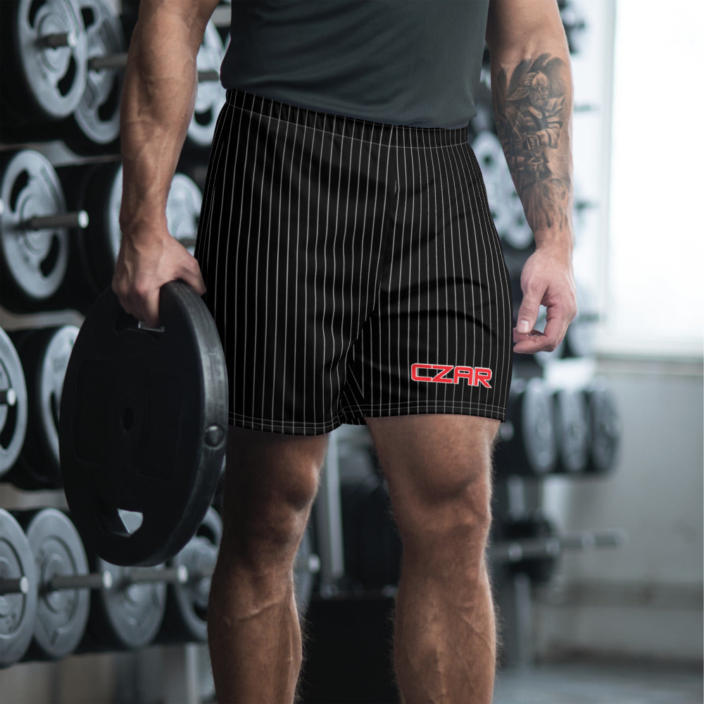 Czar Black and White Men's Athletic Long Shorts | Czar Clothing