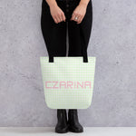 Czarina Green and White Tote bag | Czar Clothing