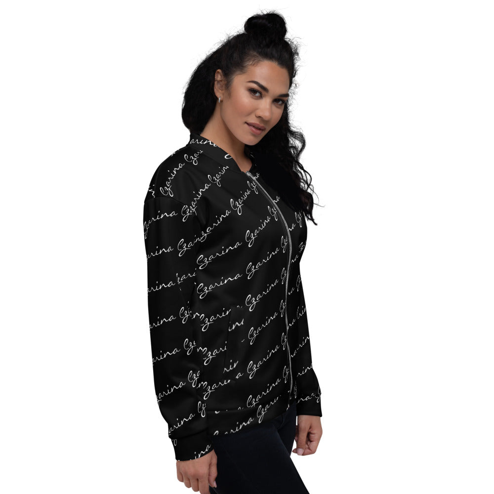 Czarina Black and White Unisex Bomber Jacket | Czar Clothing