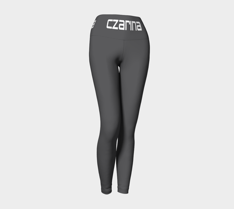 Czarina waist band Grey with White Yoga Pants | Czar Clothing