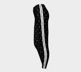 Modern and sleek Black with White Stripe Czarina leggings. | Czar Clothing