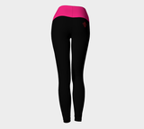 Backside Black and Pink Yoga  leggings  by Czar Clothing