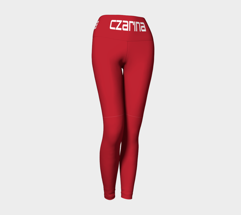 Two Piece Matched Set: Czarina Red Hot Athletic Top + Leggings